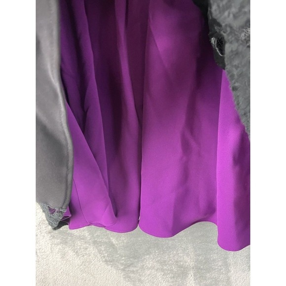 Jay Godfrey Womens Black Purple Floral Lace Fit and Flare Cocktail Dress Size 8 - Picture 3 of 7